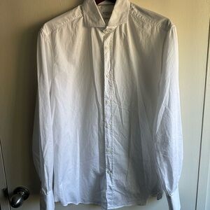 Brunello Cucinelli White Basic Fit Dress Shirt